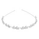OLYCRAFT Rhinestone Wedding Headband Silver Crystal Headband Hairs Band Bridal Leaf Hair Accessories Headpiece Leaf Sparkling Hair Band Headpiece for Wedding Bridesmaids Women Headbands