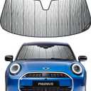 Windshield Sun Shade for Mini Cooper Clubman,2016-2024,Durable Front Window Sun Shade Shield, Adaptable Summer Winter Sunshade (silver-astraguard)