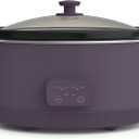 bella 6.0 Qt Programmable Slow Cooker, Ceramic Nonstick Coating, Adjustable Temperature & Cooking Times, Dishwasher Safe Stoneware Pot & Tempered Glass Lid, Tangle Free Cord Wrap, Plum