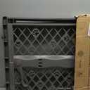 MYPET North States Paws Portable Pet Gate: 26-40" Wide. Pressure Mount. No Tools Needed. Made in USA, 23" Tall, Expandable, Durable Dog Gates for Doorways, Fieldstone Gray