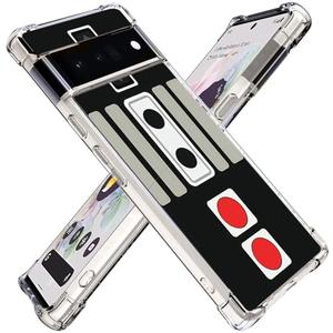 Gifun Hard PC Bumper Shockproof Clear Soft Slim Design Pattern Case Cover for Google Pixel 6 Pro - Retro Arcade Game