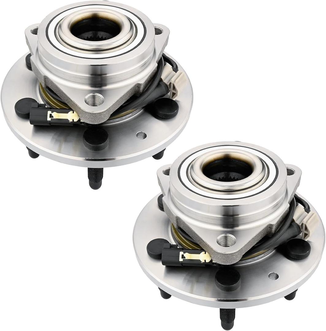 4WD 515160 2pcs Front Wheel Bearing Hub Assembly for Chevy Silverado 1500 14-18, for Tahoe 15-20, for Suburban 15-20 for GMC Sierra 1500 14-18, for Yukon 15-20, for Cadillac Escalade 6Lug w/ABS