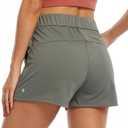 Willit Women's Shorts Hiking Athletic Shorts Yoga Lounge Active Workout Running Shorts Comfy Casual with Pockets 2.5" (Green)