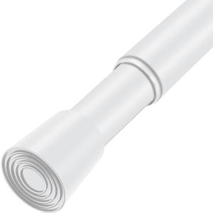 White Adjustable Shower Curtain Rod 28-52 Inches 1pc, 7/8" Diameter Anti-slip Heavy Duty Tension Spring Curtain Rod No Drill for Windows Bathroom Kitchen Closet Doorway 22TD28-52WH