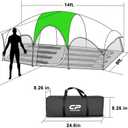 CAMPROS CP Tent 8 Person Camping Tents, Weather Resistant Family Tent, 5 Large Mesh Windows, Double Layer, Divided Curtain for Separated Room, Portable with Carry Bag, 168"l X 108"w X 72"h