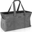 BALEINE Extra Large Utility Tote Bag with Wire Frame for Storage (Gray, 22''x12''x10'')