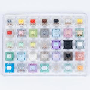 GATERON Keyboard Switches Tester, Magnetic Jade Oil King Milky Yellow Pro Oil King Baby Kangaroo Racoon Ink Wall Stem Box Black Pink for MX Mechanical Gaming Keyboard (35pcs)