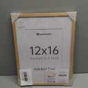 upsimples 12x16 Frame, Natural Solid Wood Picture Frames, Display 8.5x11 with Mat or 12 x 16 Without, Vertical & Horizontal Wall Hanging, 1 Pack, Natural