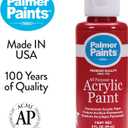 Palmer 2oz  Red Color Acrylic Paint Set, Perfect Color Selection
