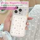 Compatible with MagSafe Wallet, Floral Lavender and Yellow Flower Magnetic Card Holder for Women, Slim Phone Wallet for iPhone 16/15/14/13/12 Series, Fits 3 Cards, Strong Magnetic Attachment (Little purple flower)