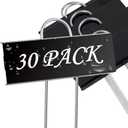 FORUP Metal Plant Labels, 30 Pack Garden Label Markers, Weatherproof Garden Stake Tags, Reusable Planting Gardening Markers, Black