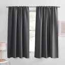 PONY DANCE Bedroom Blackout Curtains 45 inch Length - Grey Drapes for Window Curtains, Room Darking Drapes with no Light for Living Room, 42 x 45 inches, Gray, 2 Panels