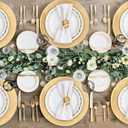 MAONAME Gold Charger Plates Set of 12, Foil 13" Plate Chargers with Beaded, Plastic Round Chargers for Dinner Plates, Table Setting