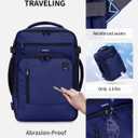 ECOHUB 17" Small Travel Backpack, United Airlines Personal Item Bag 17x10x9 with 16 Pockets, Water Resistant Rucksacks Fit 15.6" Laptop, AirTag Pocket, Lightweight Casual Daypack, 25L, Blue