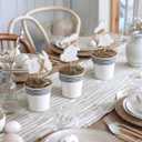 3 Pcs Easter Table Centerpiece Decor Artificial Potted Plants Bunny Tabletop Decorations Farmhouse Easter Rabbit Decorations Fake Plant with Pot for Spring Party Fireplace Decor