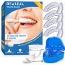 Mouth Guard for Grinding Teeth at Night, Mouth Guard for Sleeping, Night Guards for Teeth Grinding, Dental Night Guards for Sleep, Comfortable Grinding Guard for Adults with 12 Cleaning Tablets