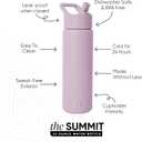 Simple Modern Water Bottle with Straw Lid Vacuum Insulated Stainless Steel Metal Cup Bottles | Reusable Leak Proof BPA-Free Flask for Gym, Travel, Sports | Summit Collection | 22oz, Lavender Mist