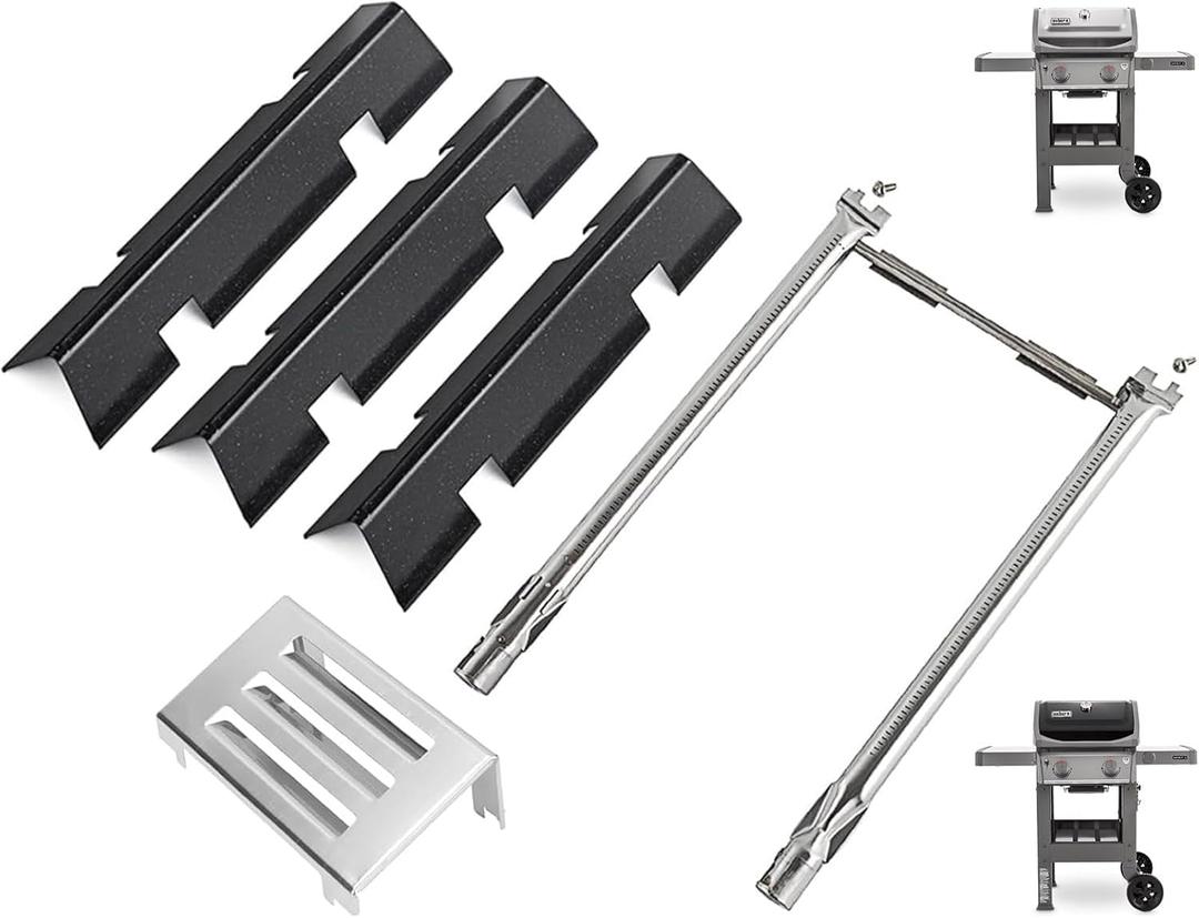 Grill Parts for Weber Spirit 2 Parts GS4 Spirit II 200 SER Replacement Parts for Weber 7635 67045 69796 3400301 Flavorizer Bars, 69785 67024 Burner Tube,69899 67278 Crossover Tube&67060 Heat Deflector