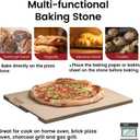 Large Pizza Stone, 20"x13.5" Rectangular Pizza Stone for Oven Grill BBQ, Baking Stone for Pizza Bread with Unique Built-in 4 Handles Design, 20" X 13.5" X 0.67"