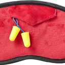 Bucky Eden Collection Lightweight Eye Shade Mask with Reusable Ear Plugs, Cherry