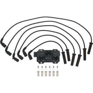 Ignition Coil and Spark Plug Wires Set for Chevy Equinox Express Impala Malibu Silverado Uplander GMC Savana Sierra 1500 Buick Lucerne Terraza Pontiac G6 Torrent Saturn Vue 3.4 3.5 3.9 4.3