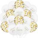 50Pcs Engagement Balloons, Engagement Party Decorations, He Asked balloons, She Said Yes Balloons, Gold Confetti Latex Balloon, Bridal Shower Engagement, Wedding Party Decoration