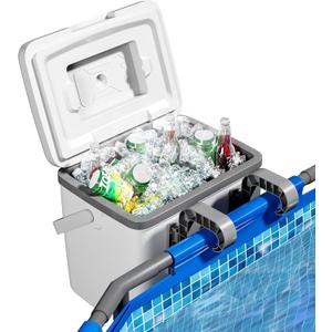 BACOENG 13.74 Qt Pool Cooler for Above Ground Pools, Portable Poolside Cooler Keeps Ice for Up to 72 Hours, Insulated Hard Coolers with Handle for Poolside, Camping, Fishing