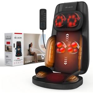 Shiatsu Neck and Back Massager for Pain Relief Deep Tissue, 8D Kneading Massage Chair Pad with Heat, Home Office, Relaxation Gifts for Men Women