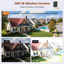 Window Camera, 3MP 2K Indoor Cameras for Home Security with Mounting Sticker,AI Color Night Vision, Person & Motion Detection,Support 2.4GHz & 5GHz WiFi