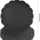 Noctiflorous Round Faux Leather 15 Inch Placemats Set of 6 Waterproof Wipeable Heat Resistant Tablemat for Dining Table Kitchen Non Slip Washable Oilproof Table Place Mat for Indoor Outdoor(Black, 6)