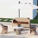 Outdoor Chair Cushions Set of 2, 22x22x4 Inch Seat Pads with Ties for Patio Wicker Chairs Garden Dining Chair, Indoor Outside Use, Fade-Resistant & Waterproof, Brown