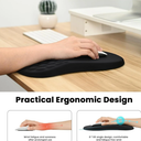 Ergonomic Mouse Pad, Mouse Pad Wrist Support & Keyboard Wrist Rest with Comfortable Memory Foam Massage Bulge Wrist Rest and Non-Slip PU Base for Pain Relief, Office, Home Black