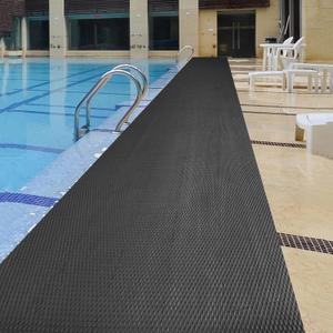 PVC Drainage Floor Mat Non-Slip Commercial Wet Area Mat for Outdoor and Indoor Restaurant Kitchen Bar Swimming Pool Splash Matting Water Drain Flooring Mat (Black, 4FTX10FT)