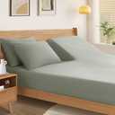 SiinvdaBZX Split Top King Fitted Sheet Only for Adjustable Bed, Ultra-Soft Microfiber 34 Inch Top Split Head Sheets Half Split King Bottom Sheet, Fits 14" -16" Deep Pocket, Light Gray