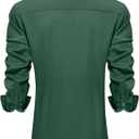 J.VER Men's Casual Long Sleeve Stretch Dress Shirt Wrinkle-Free Regular Fit Button Down Shirts (Green, M)
