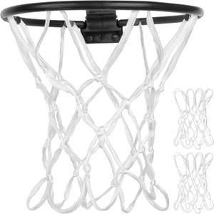 LAO XUE 2 Pack Mini Basketball Net Replacement,8 Loops Indoor Outdoor Nets,Suitable for Doors and Walls (White)