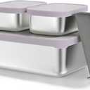 Stainless Steel Bento Box, Leak-proof Metal Lunch Box Container, Microwave-Safe, with Divider, Snack Food Storage Container for School Work (Violetcolor)