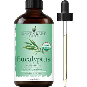 Handcraft Blends Organic Eucalyptus Essential Oil 1 Fl Oz 100% Pure and Natural Premium Grade Essential Oil for Diffuser and Aromatherapy