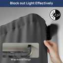 ENJOYBASICS Blackout Curtain rod for windows 48 to 84, 5/8 in Wrap Around Curtain Rods for Bedroom, Living Room, Adjustable from 30 to 86 Inches, Matte Black