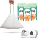 2 x 60 Count Cat Litter Box Liners Bag Compatible with Meo Want Self-cleaning Cat Litter Box MW-SC01 MW-SC02 MW-LR01, Leak-Proof Drawstring Bags - Heavy Duty Replacement Liners 18" x 12.6"