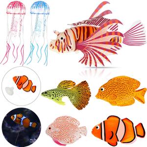 Weewooday 7 Pieces Artificial Fish Colorful Fake Fish Glowing Effect Aquarium Decor Floating Ornament for Tank Decoration(Classic Color)