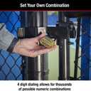 Master Lock Brass Combination Lock, Gate Lock for Outdoor Fence or Shed, Customizable Combination Padlock with Extended 2-1/4-Inch-Long Shackle, 175DLH