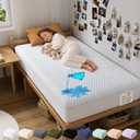 OhGeni 100% Waterproof Twin Size Mattress Protector,Mattress Soft Pad,Pet Hair & Bedwetting Resistant,Cooling Breathable Fitted Sheets,Washable Bed Cover,Non-Slip Deep Pocket,Noiseless for Kids Rooms