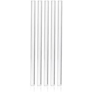 5 Reusable Borosilicate Glass Straws And Brushes, Measuring 7 Inches X 8 Millimeters, Including 10 Straight Tubes And 2 Straws Brushes, For Juice, Coffee, And Cocktails