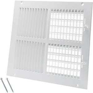 12 x 10 Inch [Duct Opening] Air Vent Covers for Wall or Ceiling - High Airflow 2 Way Steel Ventilation - Adjustable Wall/Ceiling Register, 13-3/4 Inch x 11-3/4 Inch [Overall Dimensions]