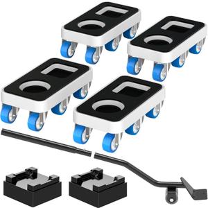 Kiss Core Furniture Dolly with Dual Groove Design: Furniture Sliders with 6 Wheels - for Various Types of Furniture Legs - for Moving Heavy Duty Sofa Bed - Load Capacity Up to 950lb,1.5in wheels with dual groove + 1 pry bar