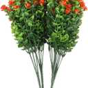 Outdoor UV Resistant Plants Faux Plastic Greenery Shrubs Indoor Outdoor Hanging Planter Home Kitchen Office Wedding, Garden decor