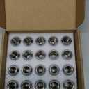 GAsupply 1/2x20 Lug Nuts 20pcs, Chrome 1/2''-20 Closed End Bulge Acorn Lug Nuts, 1.38" Tall 3/4" Hex, 60 Degree Conical/Cone Seat (Silver)