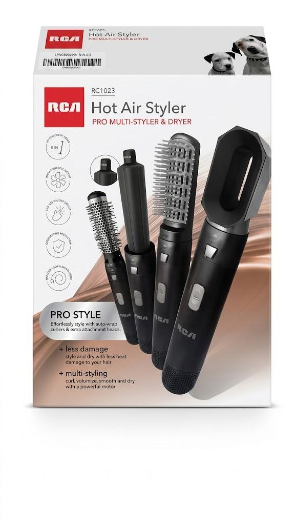 RCA Hot Air Styler Pro Multi-styler and Dryer, Black