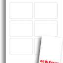 White Printable Playing Card Paper - Blank Playing Cards for Inkjet & Laser Printers - 65lb Cover - 20 Sheets / 120 Blank Playing Cards